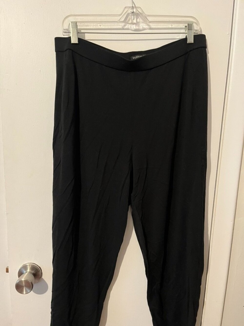 EILEEN FISHER BLACK Pull on Straight leg Pants SZ PL